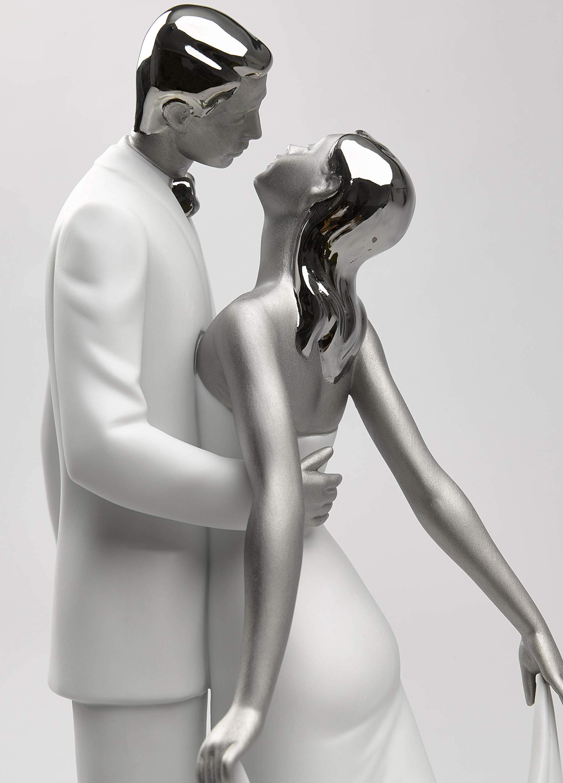 Lladró Sculture Coppia Felice Anniversario Figurina Lustro Argento