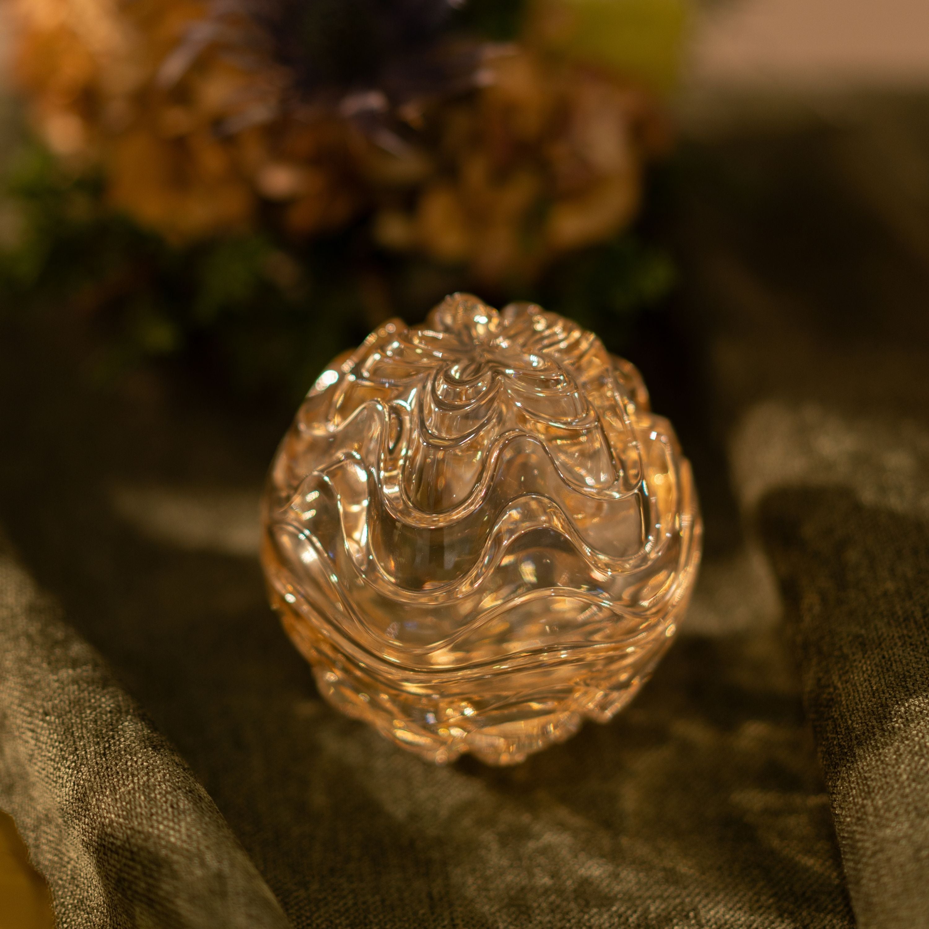 René Lalique Vibration Scatola Cristallo Oro One Size