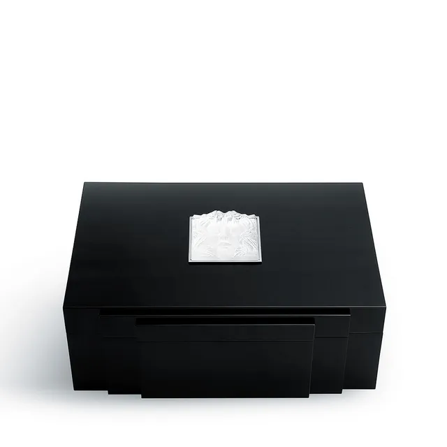 Lalique Masque de Femme cigars box scatola nero porta sigari