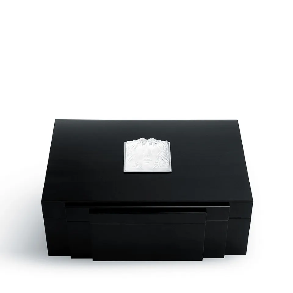 Lalique Masque de Femme cigars box scatola nero porta sigari