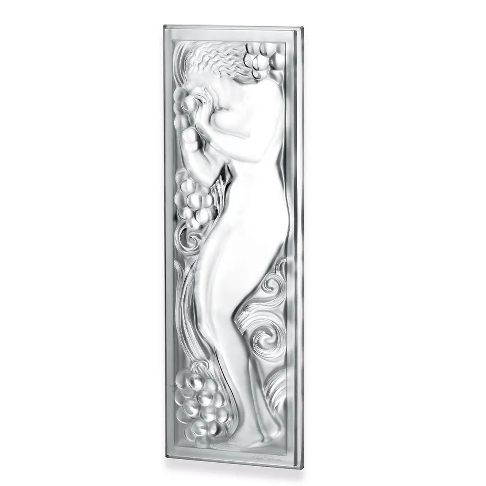 René Lalique Pannello Figurine et Raisins Cristallo Incolore