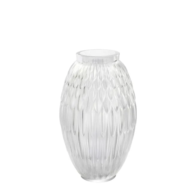 Lalique Plumes Grand Vase L vaso cristallo incolore