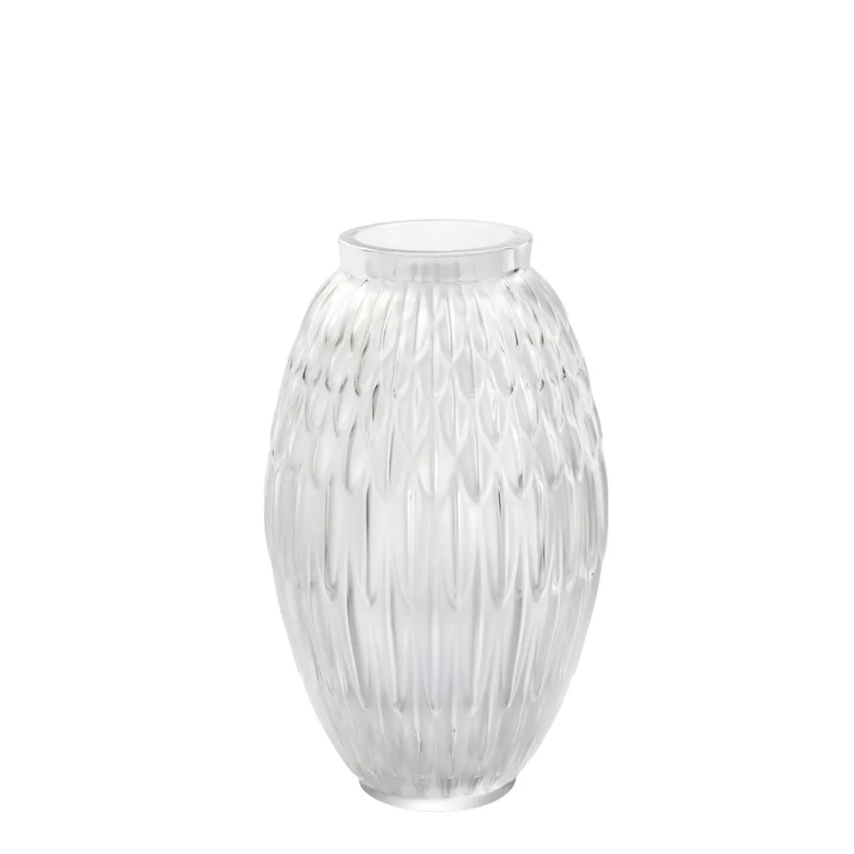 Lalique Plumes Grand Vase L vaso cristallo incolore