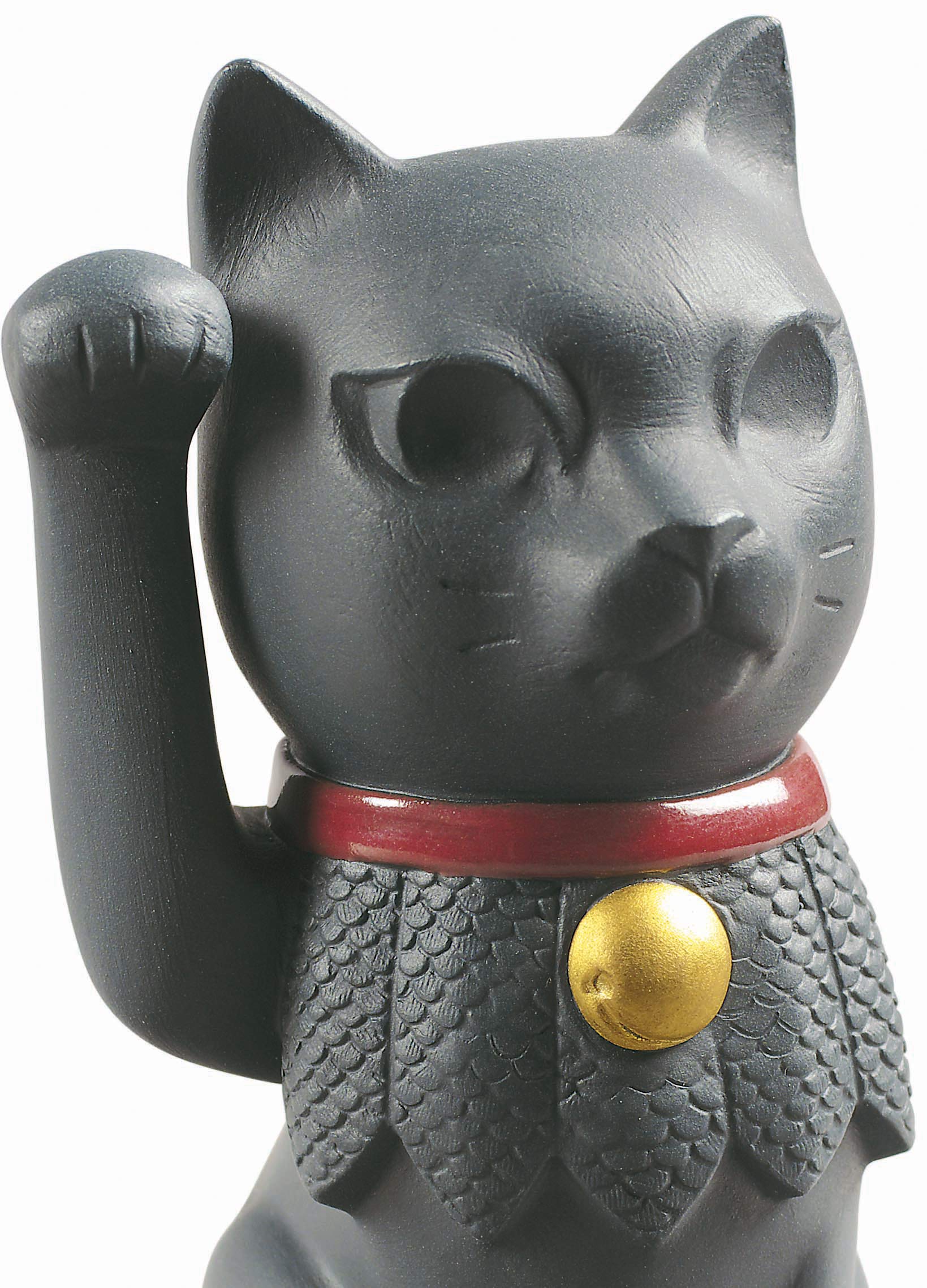 Lladró Maneki Neko figurina gatto fortunato porcellana