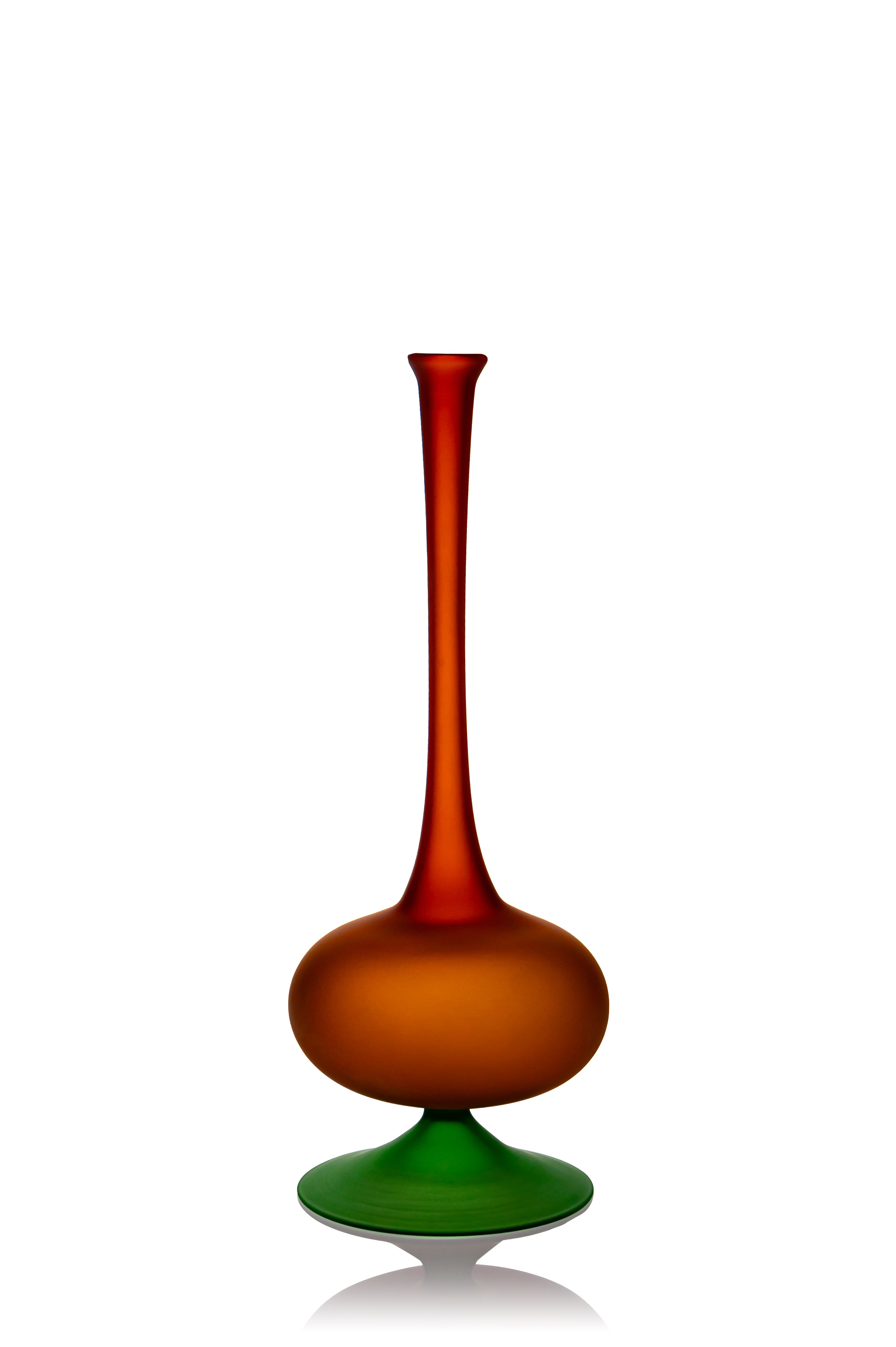 Vaporetto Passione vaso bottiglia 26 cm blu e arancione