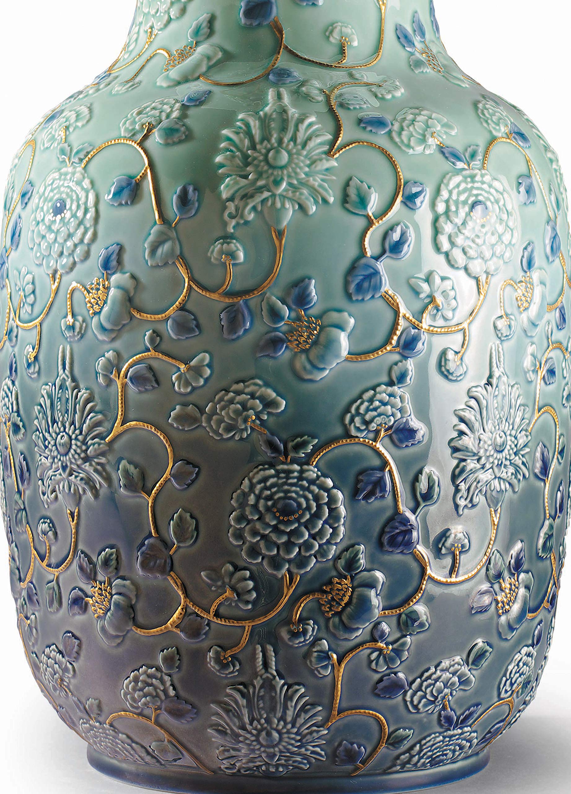 Lladró Accessori Vaso Peonie vaso lustro oro porcellana