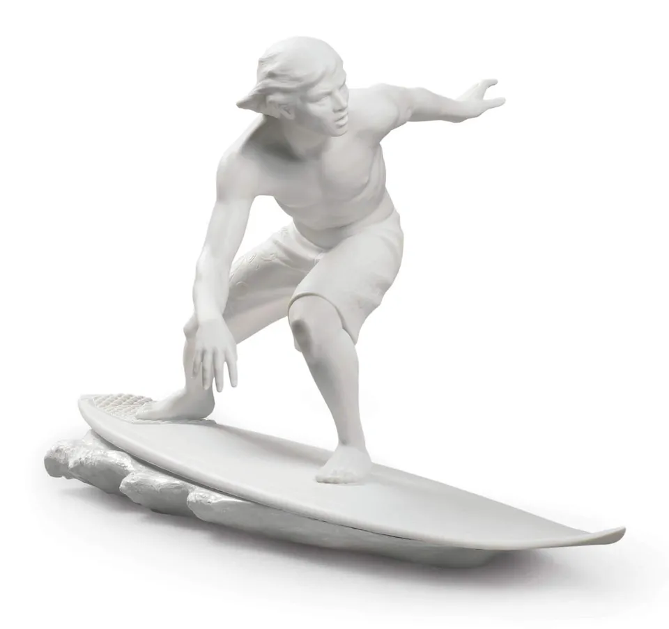 Lladró Sculture Alma de Surfista 01009173 statua porcellana uomo