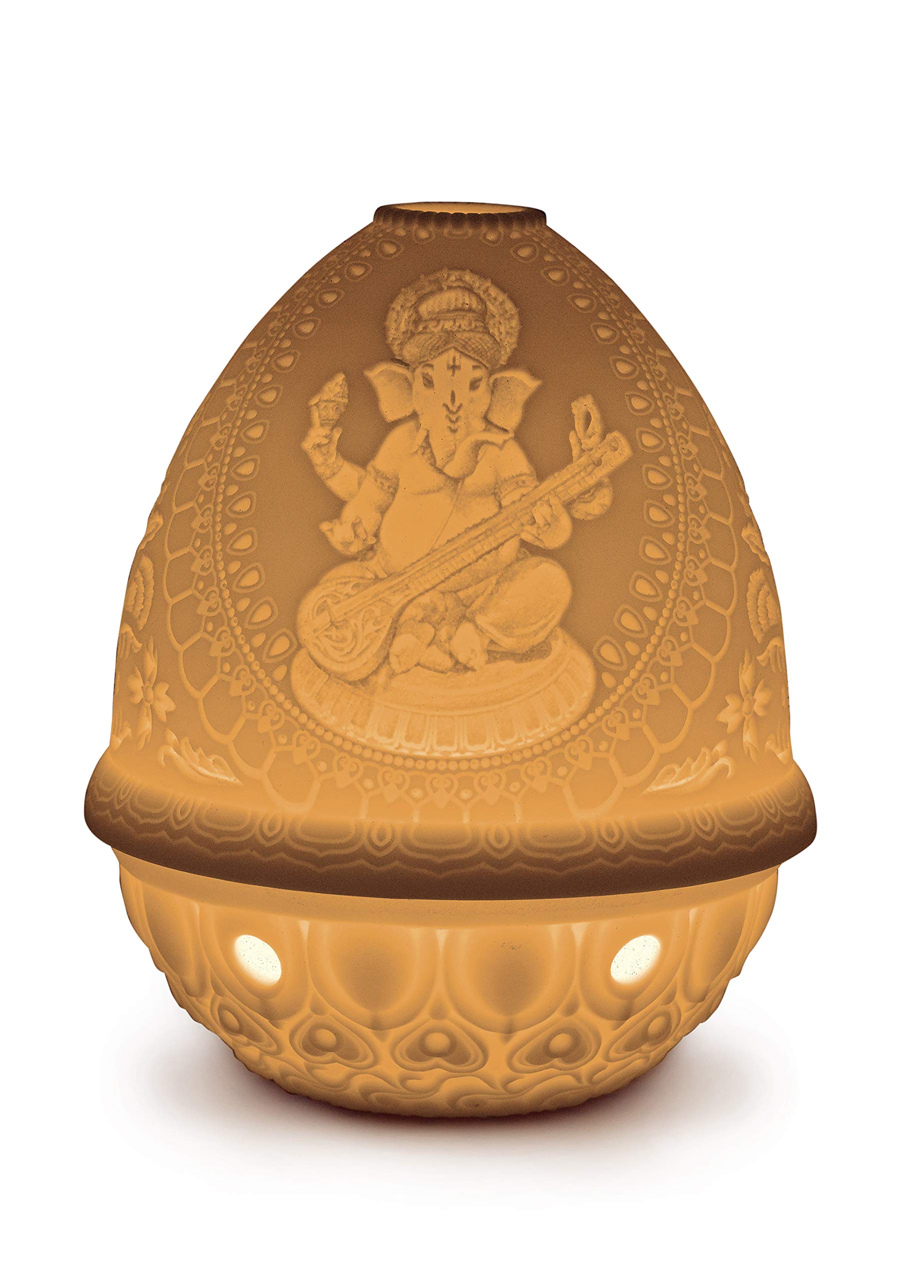 Lladró Accessori Decorativi Ganesha con Veena Litofania Porcellana