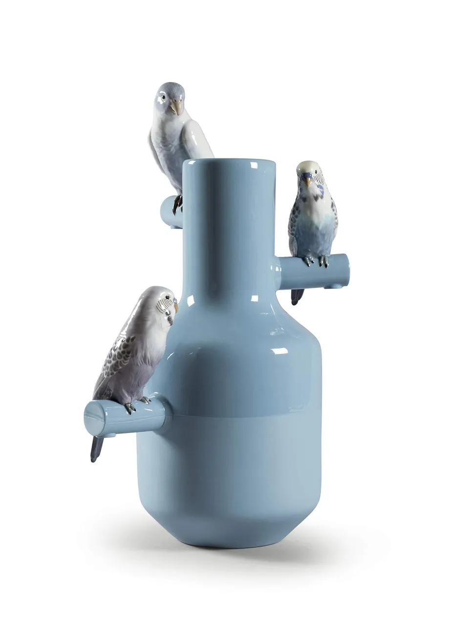 Lladró Parrot Parade vaso porcellana turchese fatto a mano
