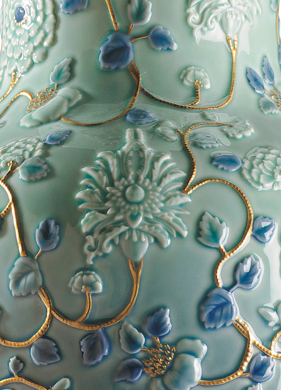 Lladró Accessori Vaso Peonie vaso lustro oro porcellana