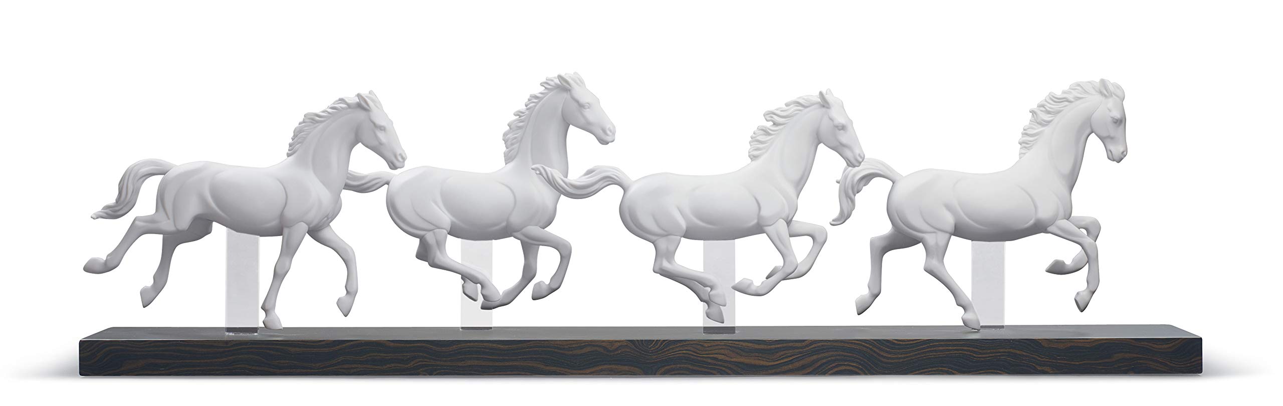 Lladró Sculture Figurina Gruppo Cavalli bianco porcellana