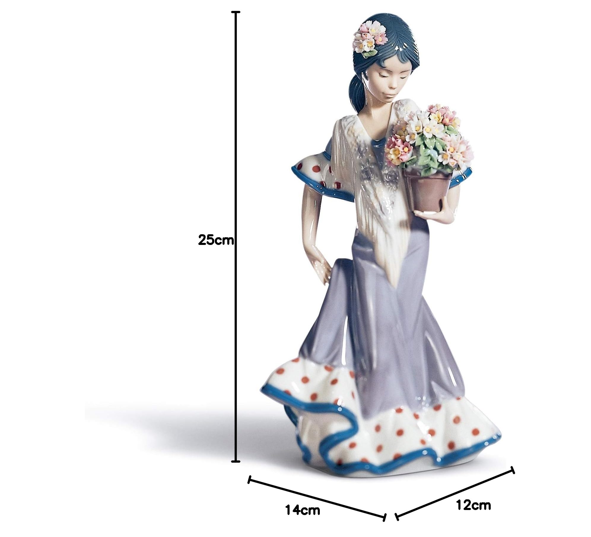 Lladró Sculture Gitana Flor Maria statuetta smaltata 24 cm