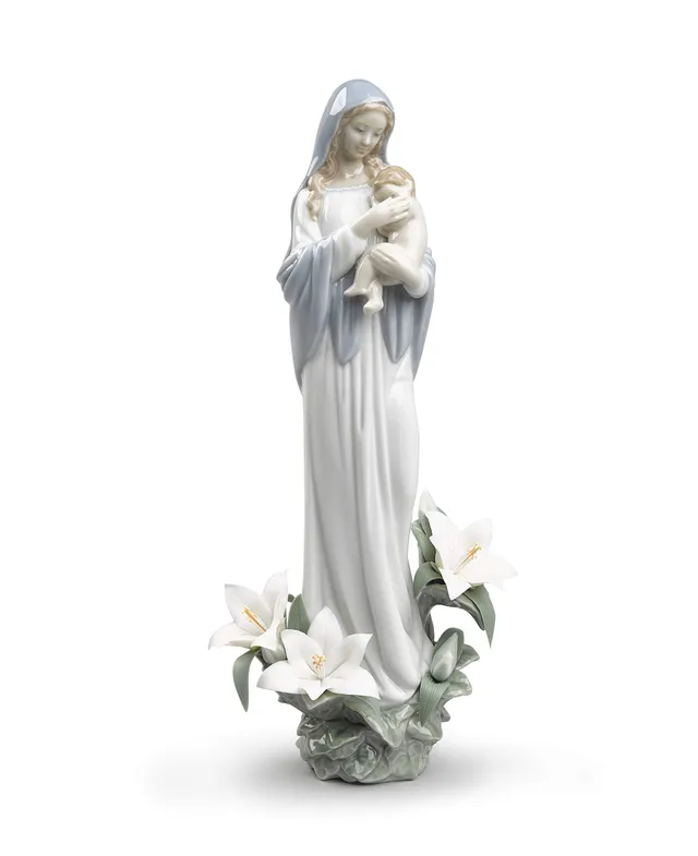 Lladró Sculture Madonna dei Fiori Statuetta Porcellana