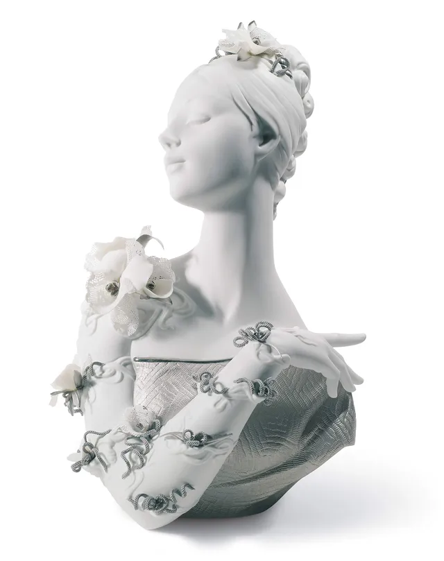 Lladró My Fair Lady Busto Scultura Porcellana Lustro Argento