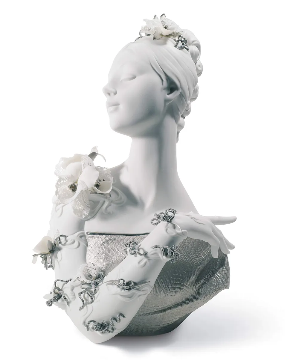 Lladró My Fair Lady Busto Scultura Porcellana Lustro Argento