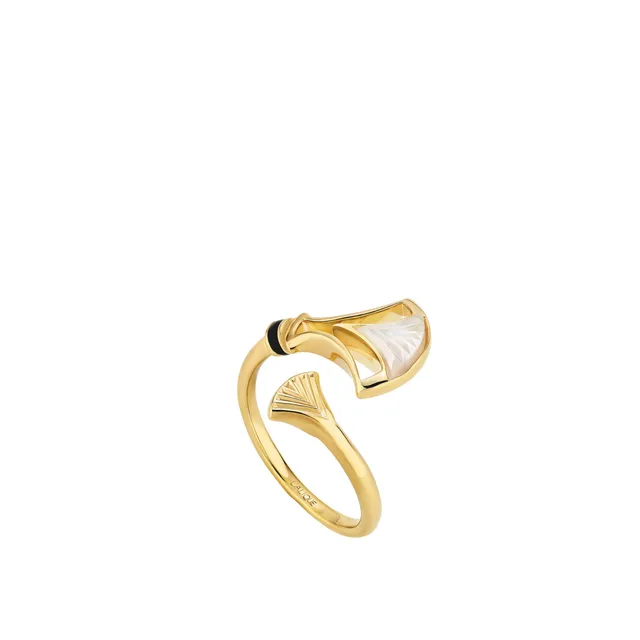 Lalique Larcade anello cristallo oro misura 51 donna incolore