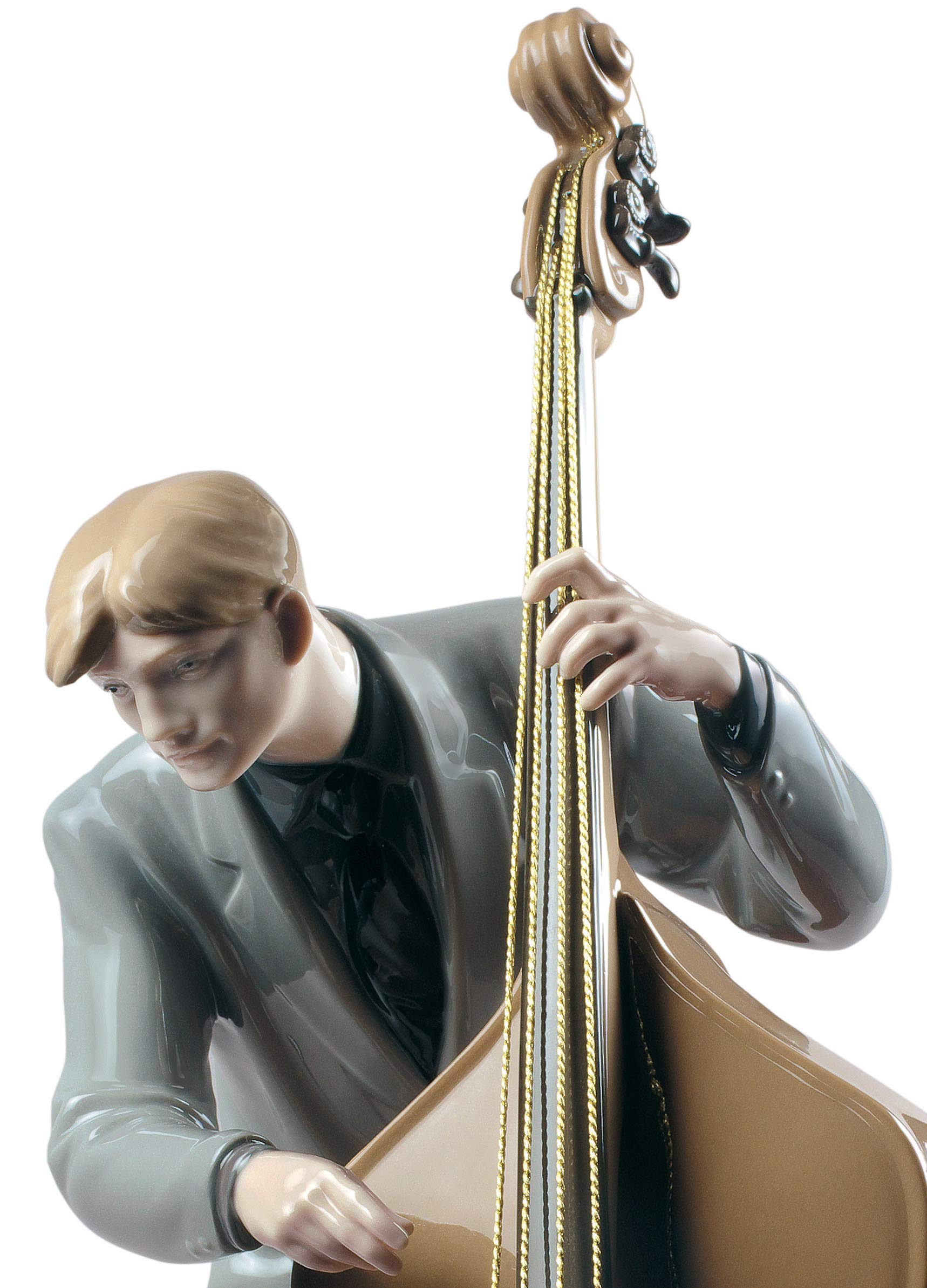 Lladró Contrabbassista Jazz scultura porcellana