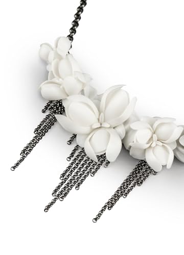 Lladró Gioielli Orchidea Collana in porcellana fiore bianco