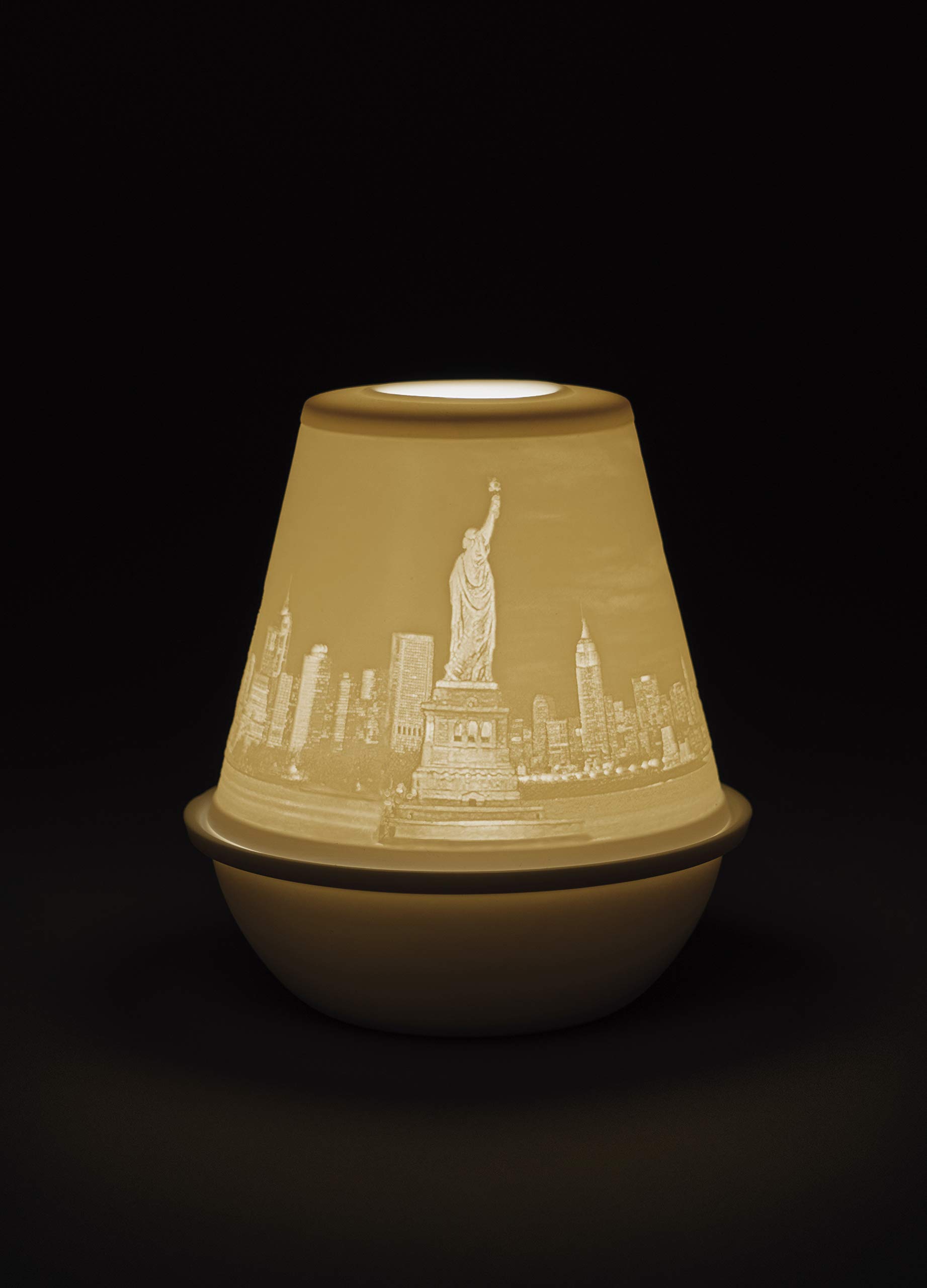 Lladró New York Lampada Litofania Porcellana LED Ricaricabile