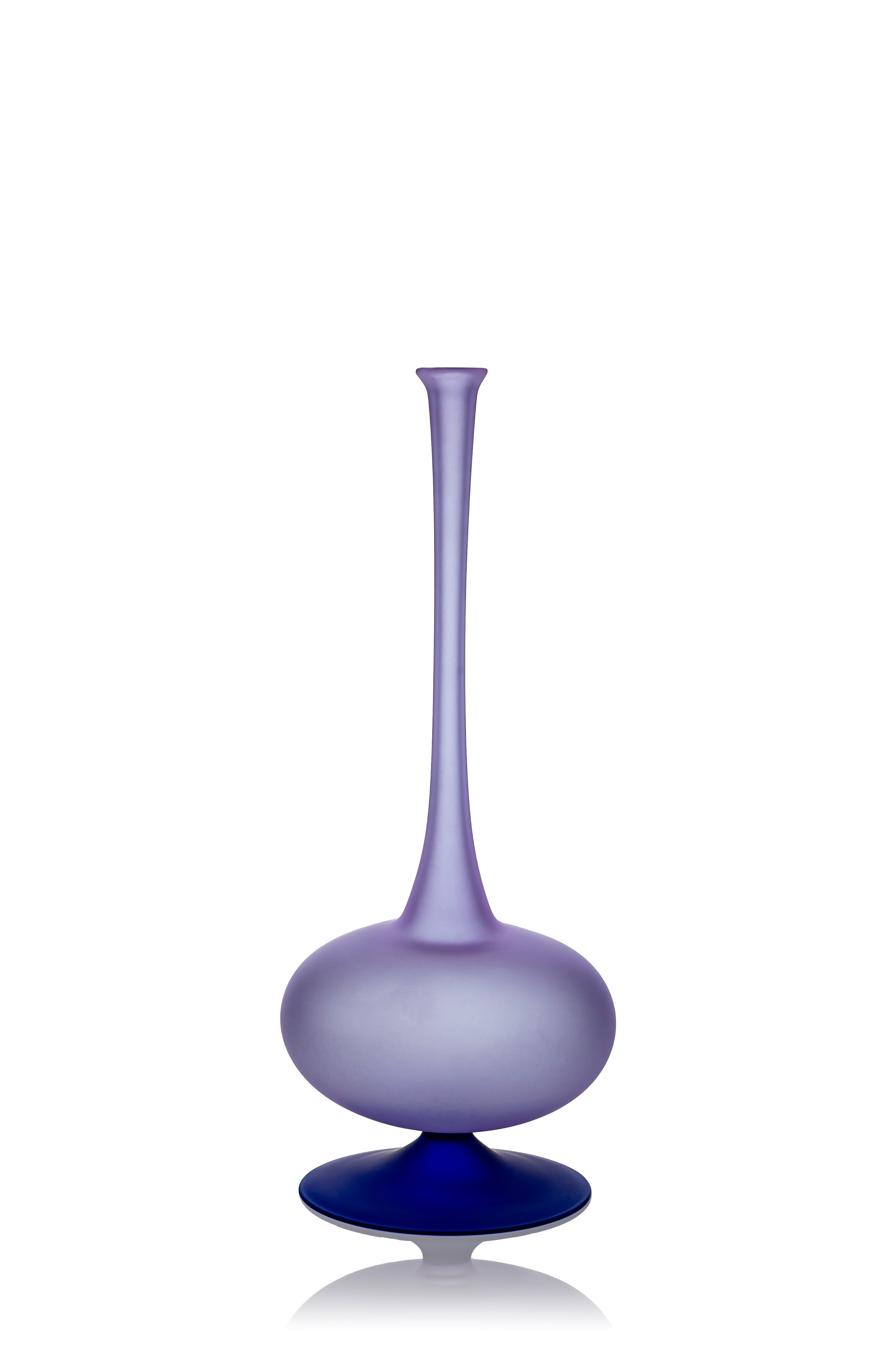 Vaporetto Passione vaso bottiglia 26 cm blu e arancione