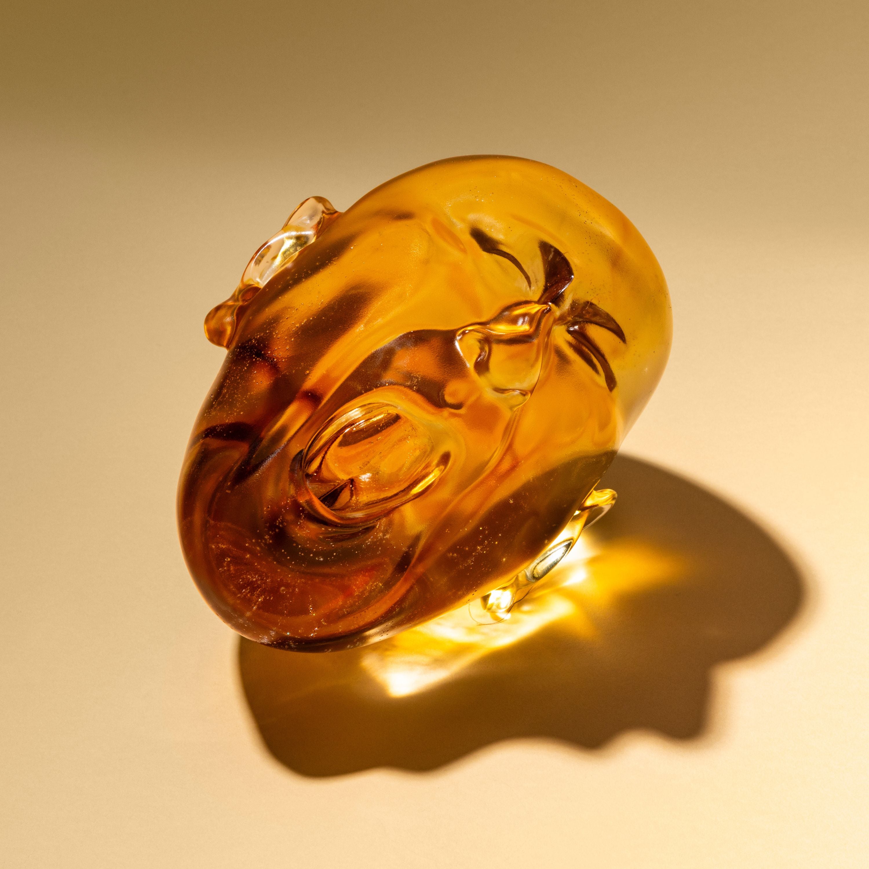 Lalique Art Yawning Man scultura ambra taglia L edizione limitata