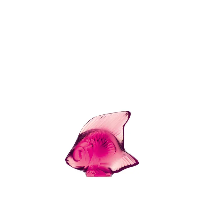 René Lalique Fish Scultura pesce S vetro fucsia