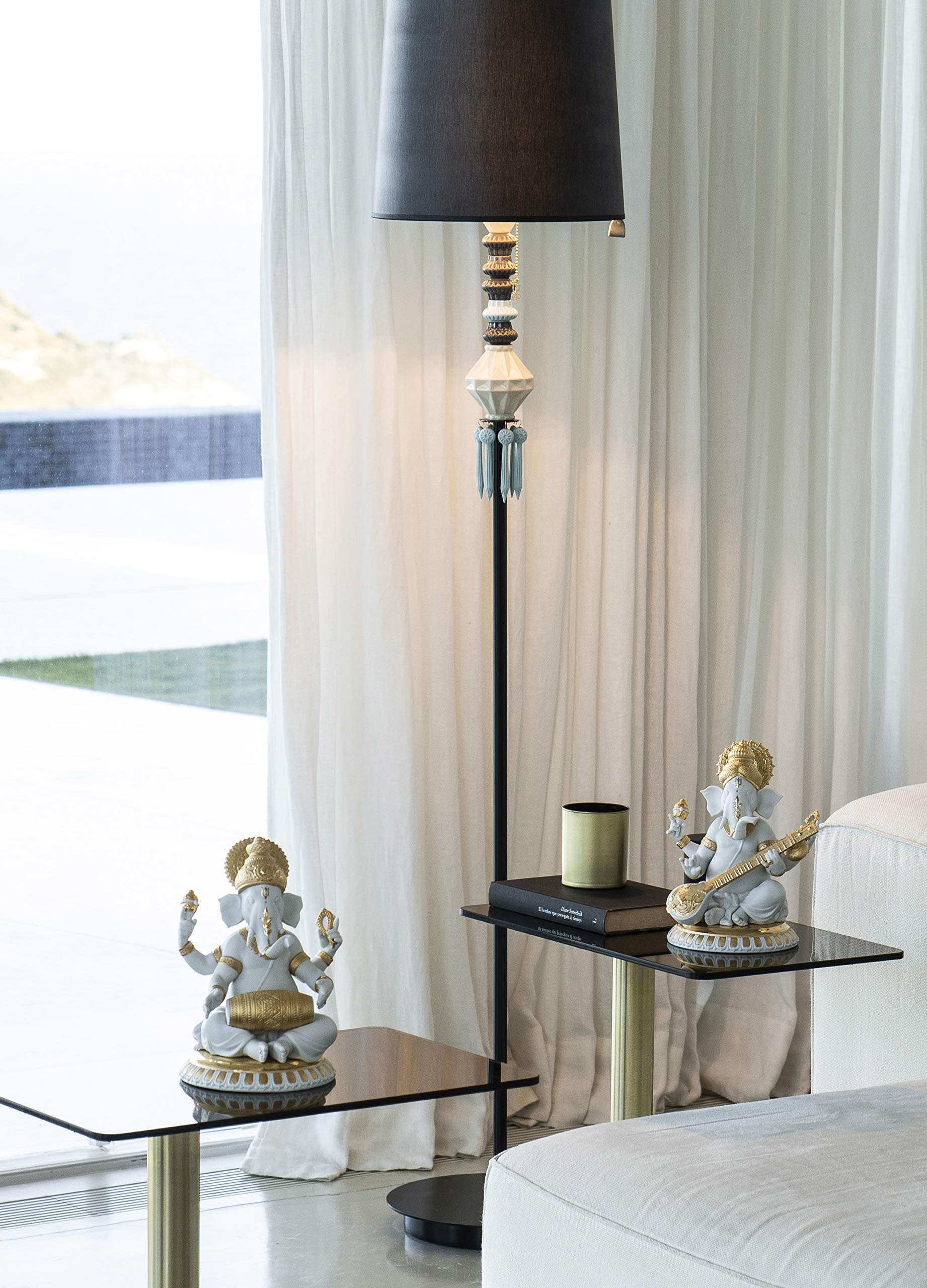 Lladró Sculture Ganesha con Mridangam figurina oro lustro