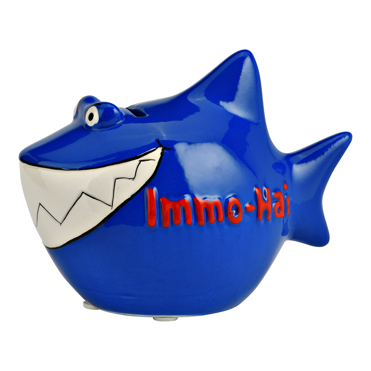 Sparschwein Kleinhaie Immobilienhai salvadanaio blu piccolo