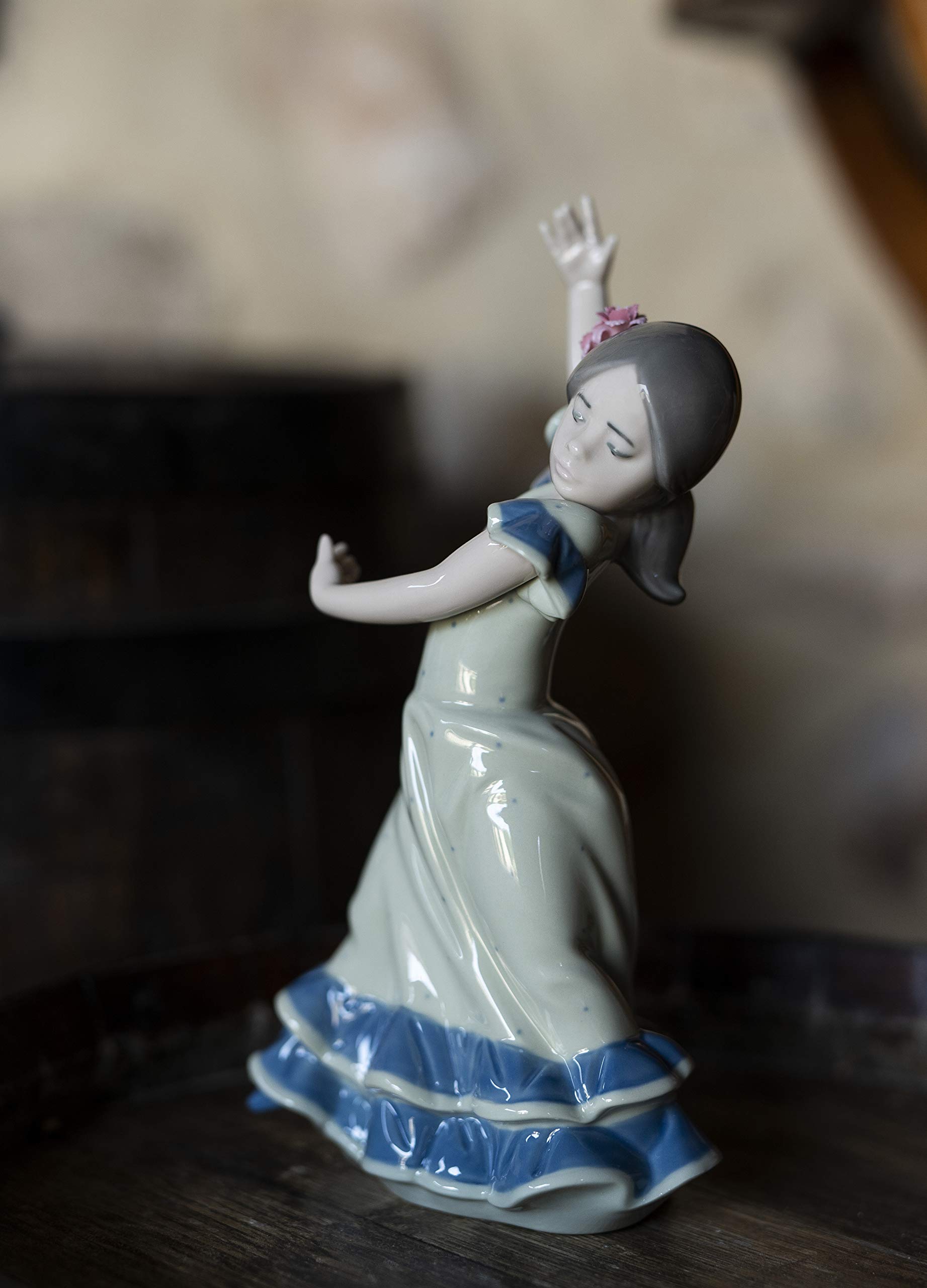 Lladró Sculture Ballerina Azzurro statuetta porcellana flamenco