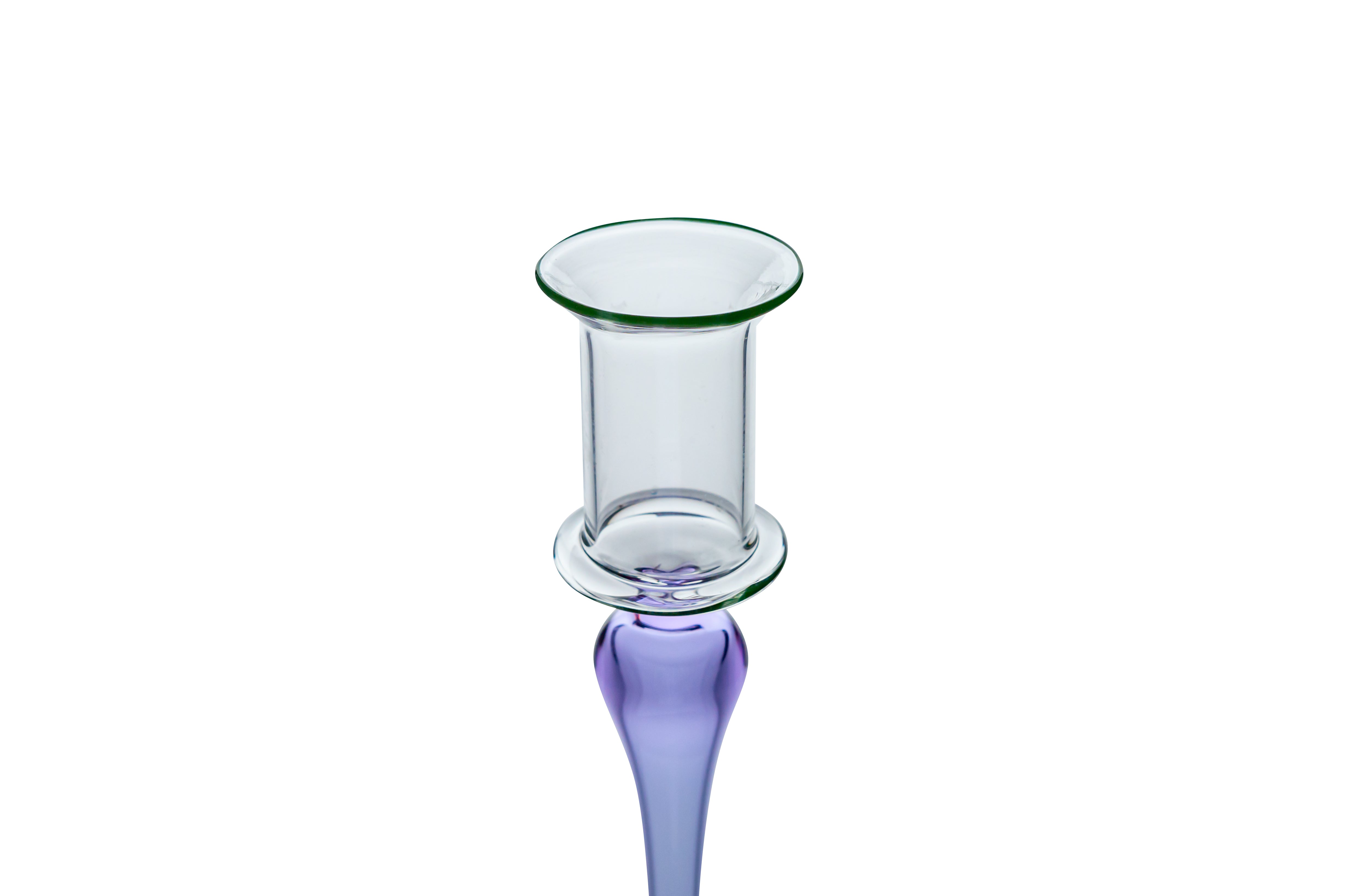 Vaporetto Luce candeliere vetro borosilicato verde 22 cm