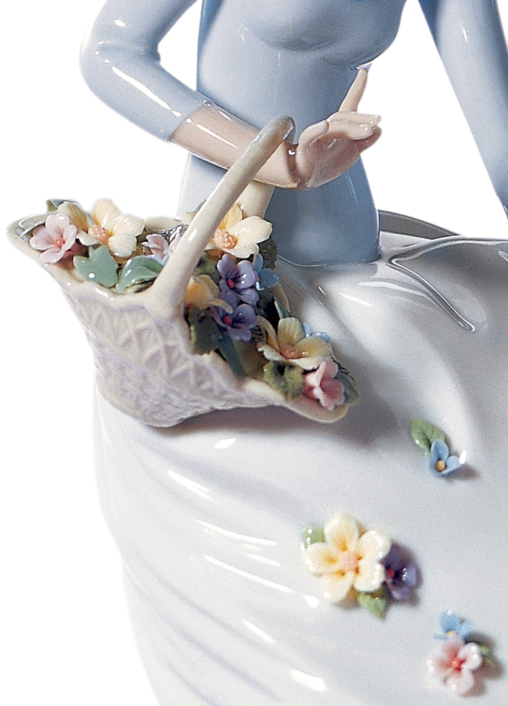 Lladró Profumi Al Vento figurina donna porcellana fiori