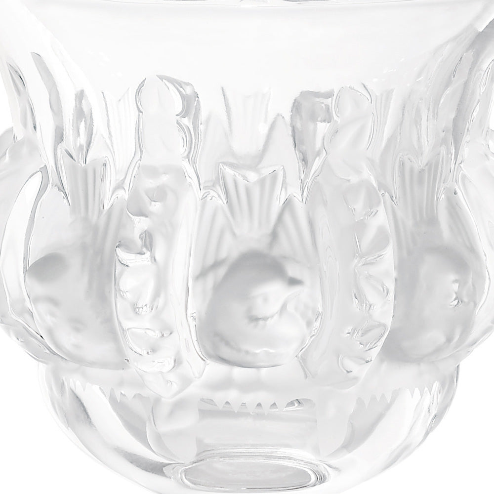 Lalique Dampierre Vaso in Cristallo con Uccelli