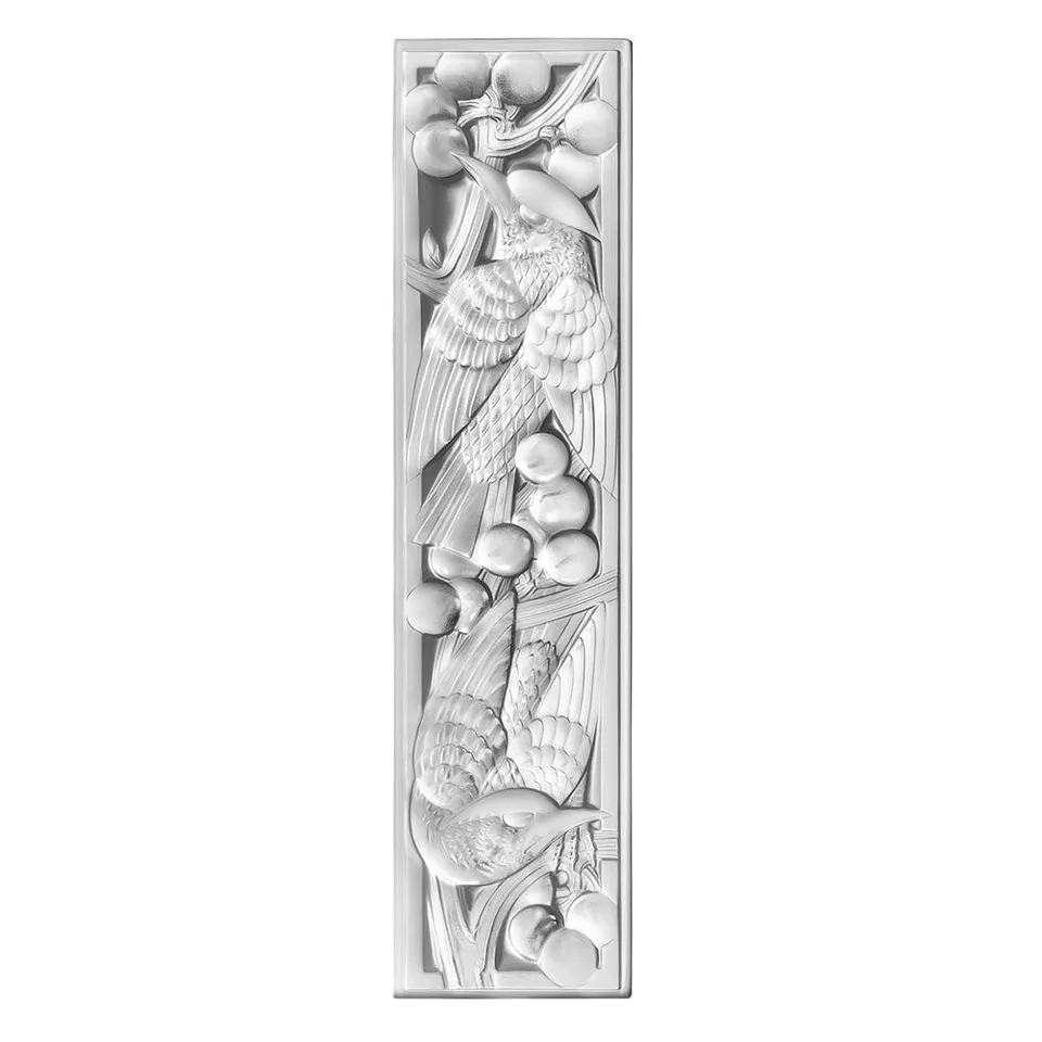 René Lalique Merles et Raisins pannello vetro pressato bianco