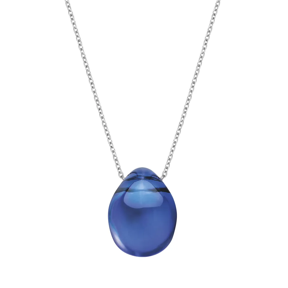 Lalique Cabochon Pendente Cristallo Blu Cap-Ferrat