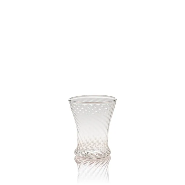 Vaporetto Rasentin bicchierino Murano vetro rigadin 6 cm