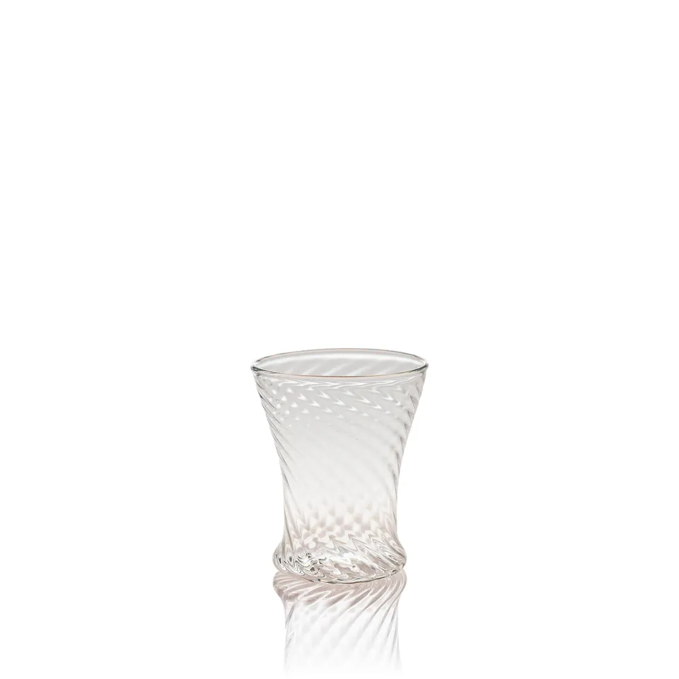 Vaporetto Rasentin bicchierino Murano vetro rigadin 6 cm
