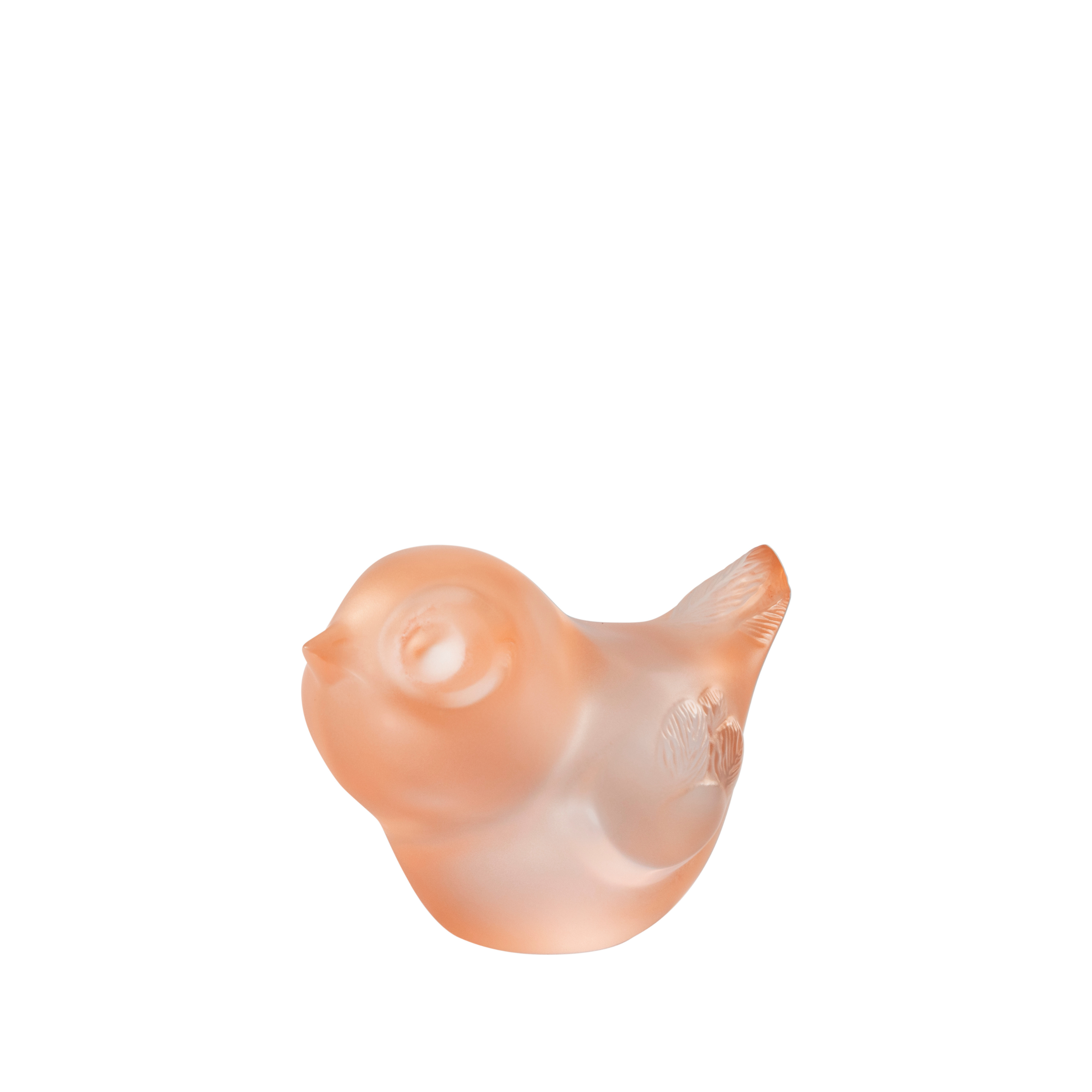 Lalique Piou-Piou Testa Alta scultura cristallo corallo
