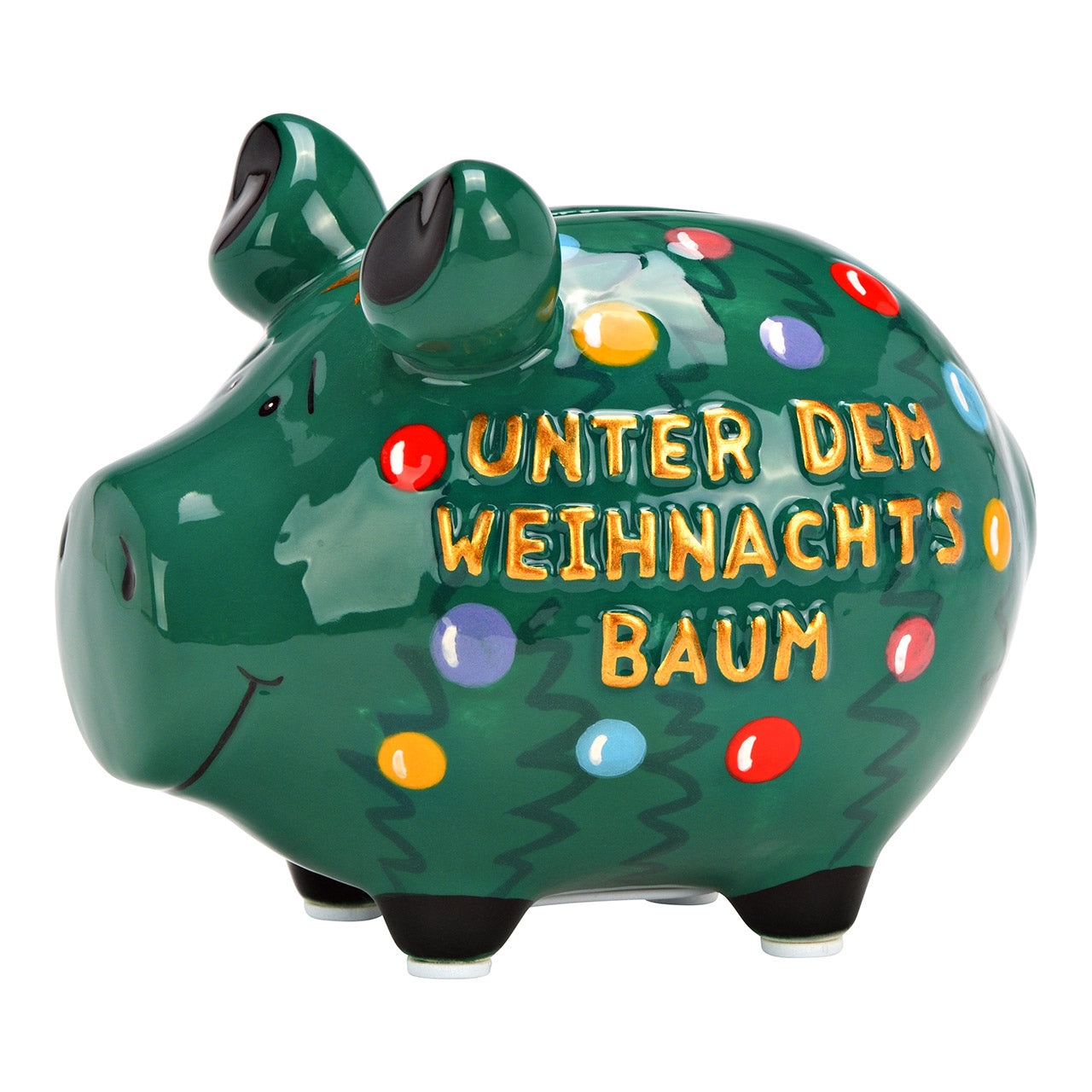 Sparschwein Company Kleinschweine Weihnachtsbaum salvadanaio ceramica verde piccolo