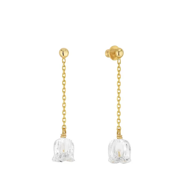 Lalique Muguet Long Earrings orecchini mughetto placcato oro