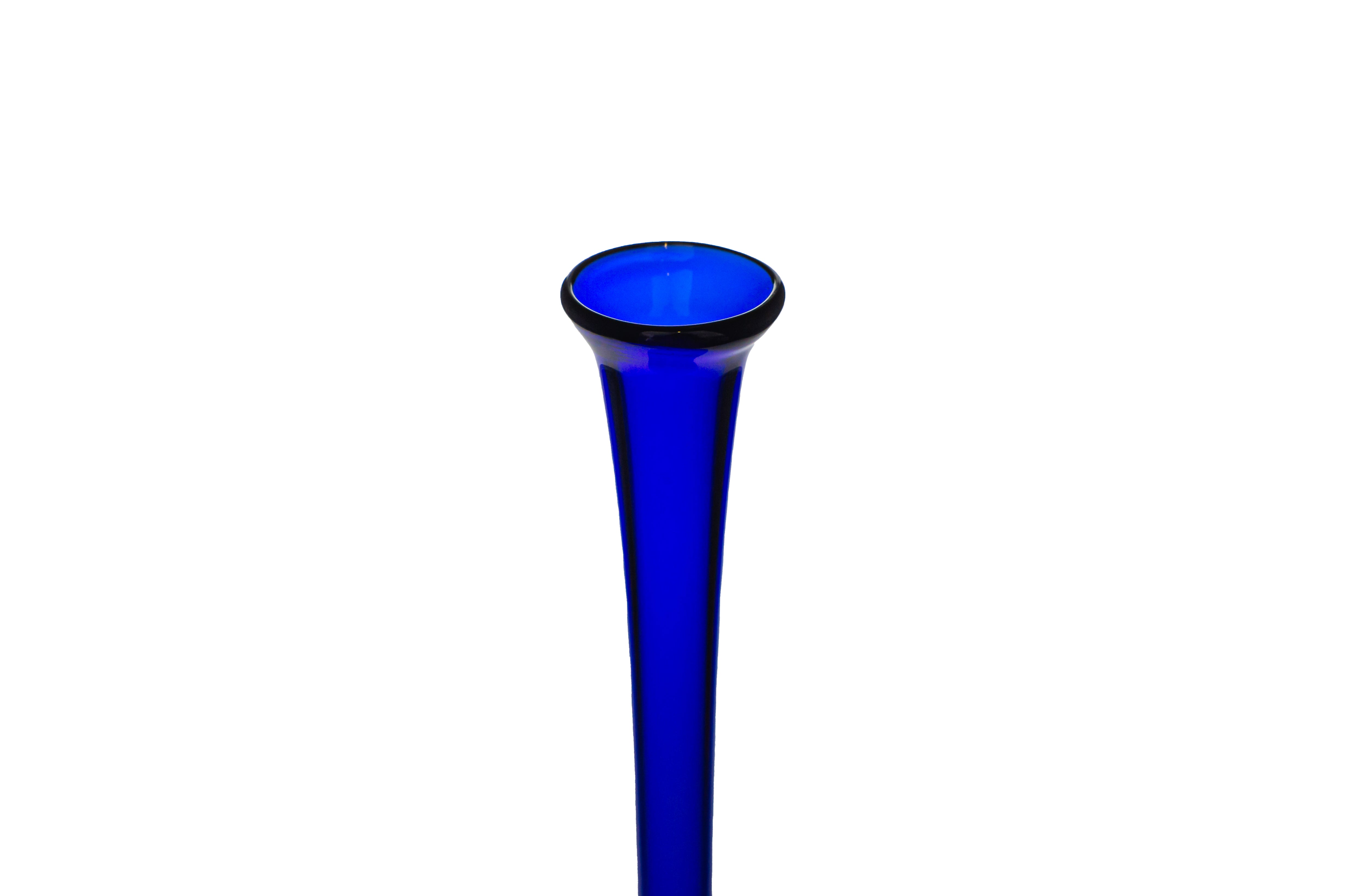 Vaporetto Passione vaso bottiglia 26 cm blu e arancione