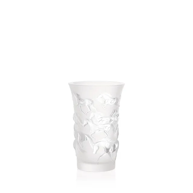 René Lalique Mustang vaso cristallo incolore cavalli