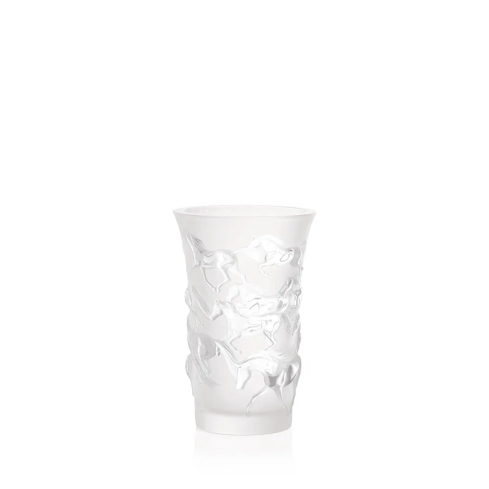 René Lalique Mustang vaso cristallo incolore cavalli