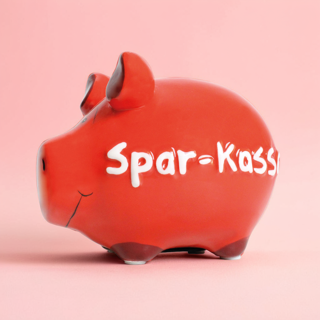 Sparschwein Company Spar-Kasse salvadanaio maialino rosso 12,5 cm