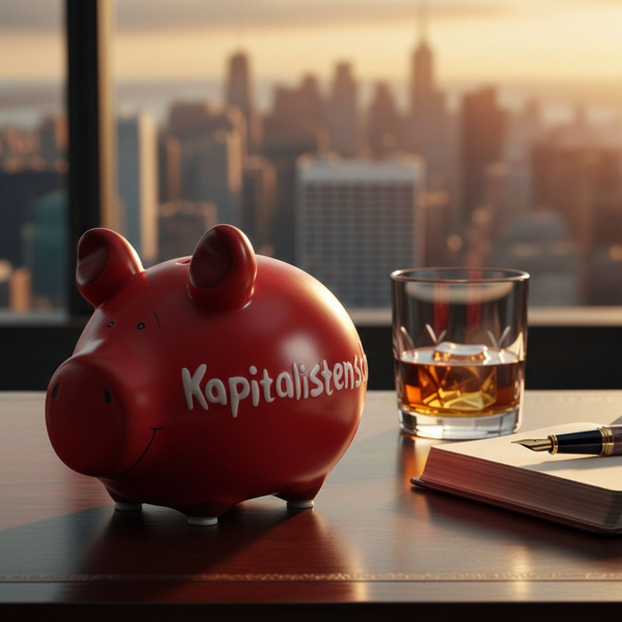 Sparschwein Kapitalistenschwein salvadanaio maiale rosso