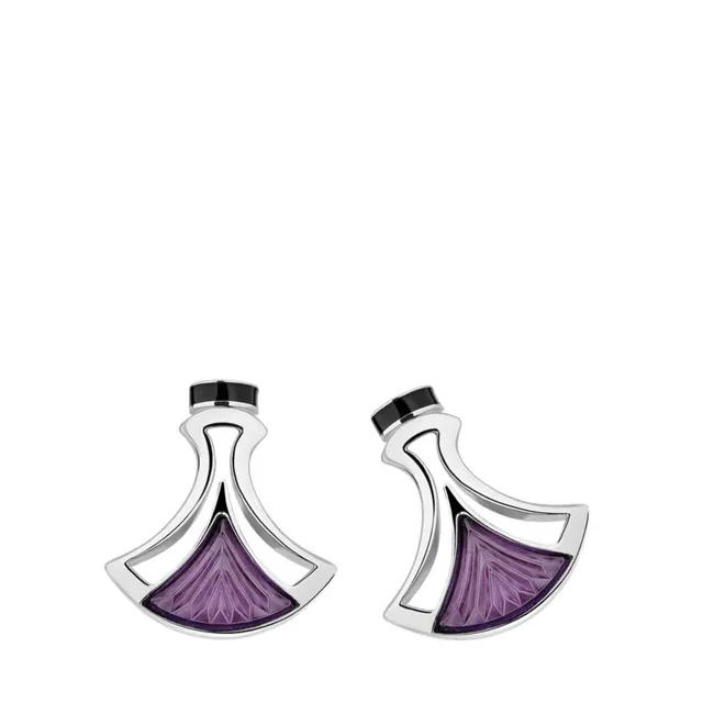 René Lalique Larcade orecchini lobo argento cristallo viola