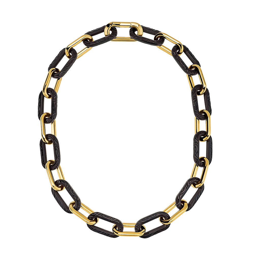 Lalique Empreinte Animale collana oro 12 cristalli neri