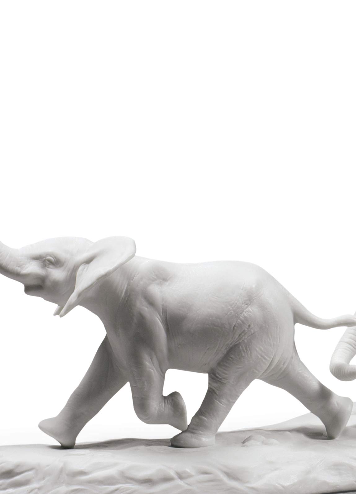 Lladró Alta Porcellana Seguiamo i Tuoi Passi scultura elefante