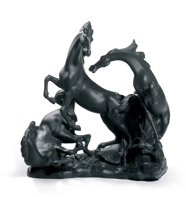 Lladró Alta Porcellana Gruppo Cavalli scultura edizione limitata