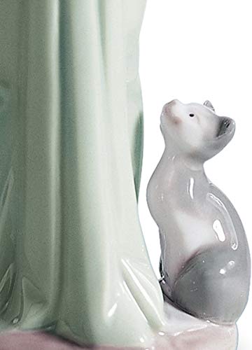 Lladró Sculture Ragazza con Gattini figurina porcellana