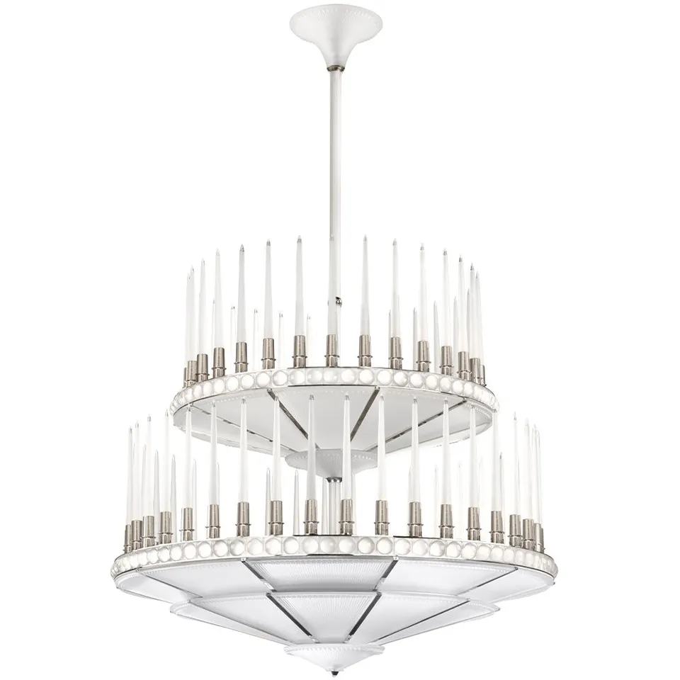 Lalique Perles Lampadario Cristallo 2 Livelli Diam. 1340 mm